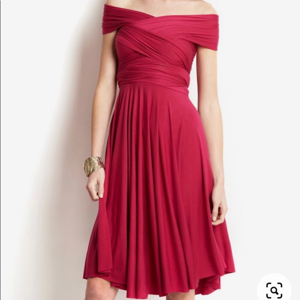 Von Vonni Transformer Wrap Dress Magenta One Size